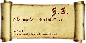 Zámbó Borbála névjegykártya