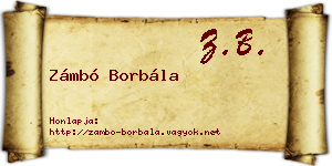 Zámbó Borbála névjegykártya