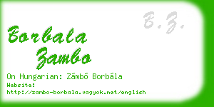 borbala zambo business card
