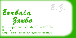 borbala zambo business card